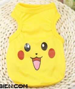 Áo Cho Chó Mùa Hè 3 Lỗ Thoáng Mát Hình Pikachu